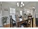 Bright dining room with wood table, chandelier, and natural light from the windows at 100 Rockland Trl, Sharpsburg, GA 30277