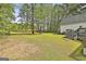 Lush, green backyard with a staircase, offering ample space for outdoor activities and relaxation at 225 Mapledale Trl, Sharpsburg, GA 30277