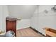 Unfinished attic space perfect for storage with shelving at 1275 Mill Shyre Way, Lawrenceville, GA 30043