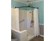 Bathroom featuring a shower with a vintage rainfall shower head at 140 Julie Rd, Tyrone, GA 30290