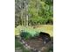 Landscaped yard with a wheelbarrow and thriving green plants at 140 Julie Rd, Tyrone, GA 30290