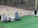 Relaxing backyard has chairs and a table with lush turf for recreational use or pets at 5930 Shannon Dr, Cumming, GA 30040