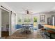 Kitchen with eating area with backyard access and a modern sliding door at 90 Harlin Ct, Covington, GA 30014