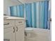 Well-maintained bathroom with vanity, mirror, and shower at 26 Cobblestone Crk, Peachtree City, GA 30269