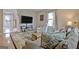 Comfortable living room with large windows, a TV, and plush furniture is great for entertaining at 26 Cobblestone Crk, Peachtree City, GA 30269
