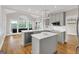 Bright, airy kitchen with grey cabinetry, white countertops, hardwood floors, and stainless steel appliances at 513 Viridian Vw, Peachtree City, GA 30269