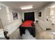 Bright game room with a red felt pool table, gray walls, and trim at 3015 Cranbrook Nw Walk, Kennesaw, GA 30144