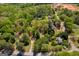 Aerial view of home and neighborhood featuring the private backyard and mature trees at 1326 Harmony Grove Church Rd, Auburn, GA 30011
