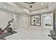 Finished basement with fitness area, barre mirror, and neutral color palette at 202 Firefly Ct, Peachtree City, GA 30269