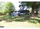 Backyard featuring an above-ground pool, screened porch, and mature trees offering ample shade at 4793 Davenport Nw Trce, Acworth, GA 30101