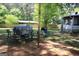 Backyard view showing an above ground pool, patio furniture, and a screened porch at 4793 Davenport Nw Trce, Acworth, GA 30101