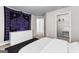 Bedroom with carpet and closet with a purple tapestry and white dresser at 65 Hill Top Cir, Grantville, GA 30220