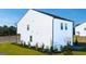New construction rear exterior with white siding, lawn and blue sky background at 12040 Conrad Cir, Hampton, GA 30228