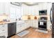 Well-appointed kitchen features white cabinets, stainless steel appliances, and granite countertops at 109 Lighthorse Blvd, Mcdonough, GA 30252