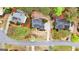 Aerial view of a beautiful home with a circular driveway and a well-maintained lawn at 216 Southwick Ln, Peachtree City, GA 30269