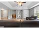 Open living room featuring recessed lighting, hardwood floors, and lots of storage space at 216 Southwick Ln, Peachtree City, GA 30269