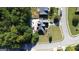 Aerial shot of home's spacious backyard and brick patio at 200 Kensington Trce, Stockbridge, GA 30281