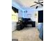 Bedroom boasts a modern ceiling fan and a dedicated home office area at 11755 Highway 36, Covington, GA 30014
