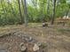 A wooded backyard enhanced with stepping logs, a small garden area, and piles of firewood, creating a peaceful outdoor retreat at 64 Shadow Ct, Palmetto, GA 30268