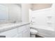 Bathroom featuring granite vanity and shower/tub combo at 251 Oliver Dr, Locust Grove, GA 30248
