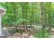 View of the backyard, showcasing a fence, mature trees and greenery at 146 Highland Cir, Mcdonough, GA 30253