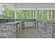 Well-equipped outdoor kitchen with stainless steel grill and sink under a covered patio at 135 Adams Park Dr, Fayetteville, GA 30214