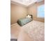 Neutral toned bedroom with carpet, a twin bed, a window and neutral wall color at 110 Cedar Creek Ct, Fayetteville, GA 30215