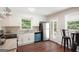 Updated kitchen featuring stainless steel appliances, granite countertops, and a bright, airy atmosphere with backyard views at 1120 Starline Dr, Smyrna, GA 30080