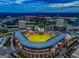 An aerial view of the stadium and surrounding area, highlighting the prime location at 1120 Starline Dr, Smyrna, GA 30080