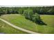 Aerial view of lush green pasture with sheep grazing along a gravel road on a sprawling farm at 201 Little New York Rd, Carrollton, GA 30116