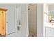 Updated bathroom with a tiled shower, toilet room, and vanity with chrome hardware at 110 Cadmium Ct, Peachtree City, GA 30269