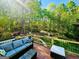 Relaxing outdoor deck with comfortable seating and views of the lush backyard at 2870 Willow Wisp Way, Cumming, GA 30040
