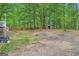 Lush backyard with mature trees and shed at 5640 Rolling Oaks Dr, Cumming, GA 30040