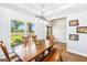 Dining room with natural light, wooden table with bench, and a view of the outdoors at 357 Old Driver Rd, Whitesburg, GA 30185