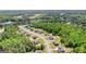 Expansive aerial view of a residential community surrounded by lush forests and a tranquil lake at 266 Blue Point Pkwy, Fayetteville, GA 30215