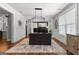 Modern home office with a large desk, stylish lighting, and elegant decor at 266 Blue Point Pkwy, Fayetteville, GA 30215