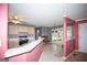 Kitchen with white countertops, a ceiling fan, and neutral walls at 250 Clearview Cir, Mcdonough, GA 30253