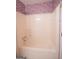 Shower stall with decorative wallpaper at 250 Clearview Cir, Mcdonough, GA 30253
