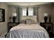 This elegant bedroom features a plush duvet, accent lighting, and matching bedside tables at 116 Kalsum Trl, Ellenwood, GA 30294