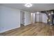 A bright finished basement has wood floors and a utility area at 130 Belmont Farms Dr, Ellenwood, GA 30294