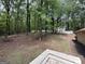 View of the backyard from the deck, with mature trees and a fenced area at 4081 Jodeco Rd, Stockbridge, GA 30281