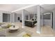 Finished basement area with a pool table, bar, and comfortable seating at 1620 Saddle Ridge Way, Sandy Springs, GA 30350