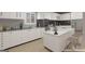 Modern kitchen with white cabinets, stainless steel appliances, and a sleek island at 1620 Saddle Ridge Way, Sandy Springs, GA 30350