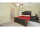 Spacious main bedroom featuring a ceiling fan and a neutral color scheme at 1231 Hillview Rd, Hampton, GA 30228
