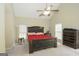 Spacious main bedroom features a vaulted ceiling, fan, and plenty of natural light at 1231 Hillview Rd, Hampton, GA 30228