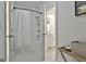 Full bath featuring a white tub and shower combo with white subway tile and chrome hardware at 307 Owenberg Trce, Peachtree City, GA 30269