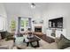 Inviting living room with a fireplace, large windows, and comfortable seating at 2698 Pleasant Grove Church Rd, Villa Rica, GA 30180