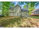 Back exterior view of a two-story home showcasing well-maintained siding, windows, and a charming backyard setting at 542 Creek Stone Ln, Stone Mountain, GA 30087