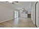 Finished basement with a walkout to the backyard, vinyl flooring, and stairs to the main level at 269 Malone Cir, Fairburn, GA 30213
