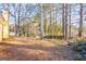 A wooded backyard with mature trees providing shade and privacy at 812 Bartow Ct, Riverdale, GA 30274